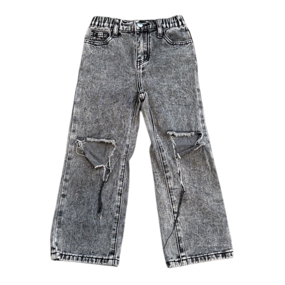 SHEIN | Distressed Gray Denim Jeans for Little Girls